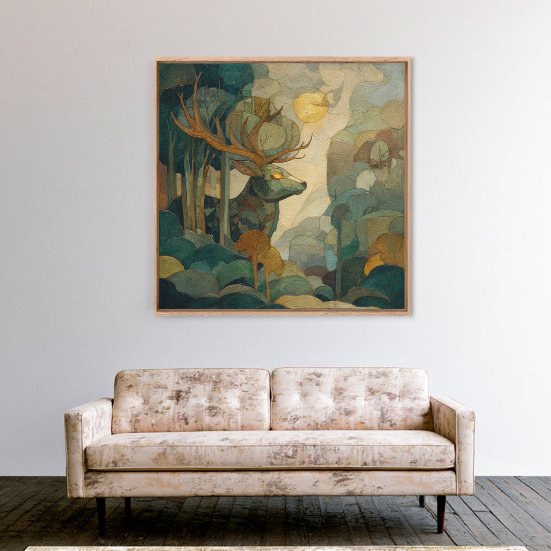 Giant Tree City Filled Framed Canvas Print, Fantasy Art, Statement Artwork, Living Room Decor, Abstract Art, Mythic, Wall Decor, FAN-1x1-57