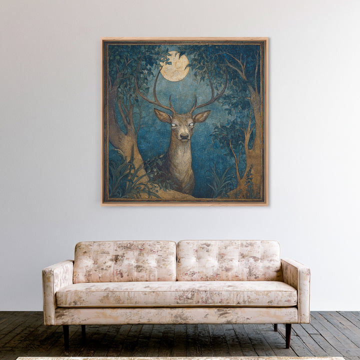 Faerie Market under Giant Mushrooms Framed Canvas Print, Fantasy Art, Digital Painting, Living Room Decor, Fine Art, Mythic, FAN-1x1-63