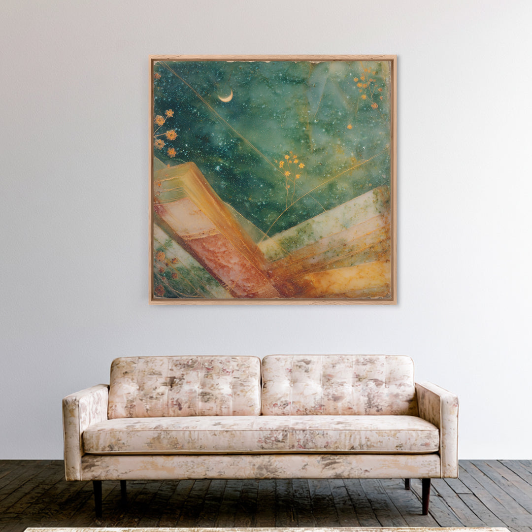 Angelic Warrior with Radiant Wings Canvas Print, Fantasy Art, Neutral Decor, Living Room Decor, Oil Painting, Mythic, FAN-1x1-95
