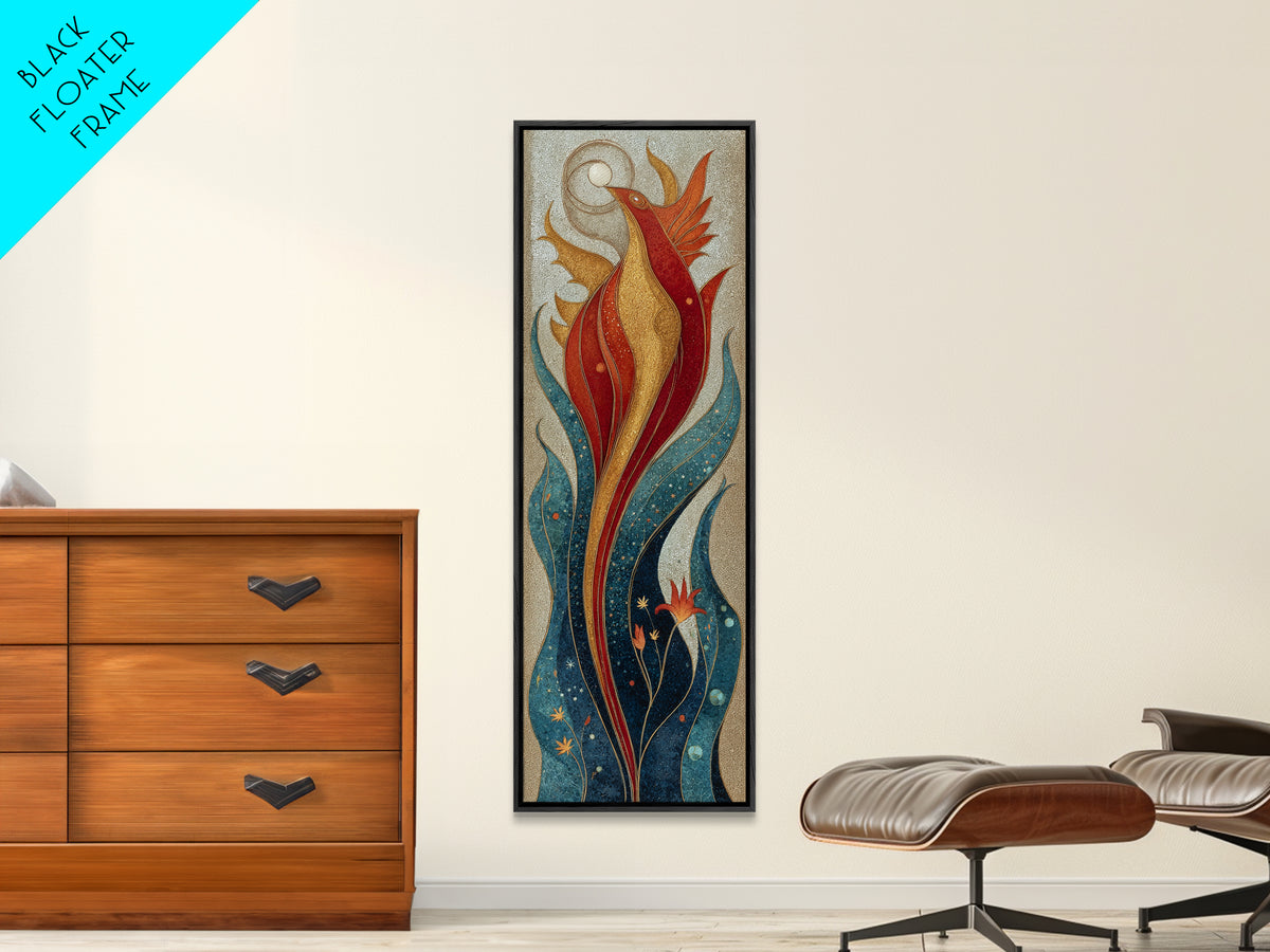Angelic Warrior with Radiant Wings Canvas Print, Fantasy Art, Boho Wall Art, Living Room Decor, Fine Art, Mythic, Surreal Art, FAN-1x3-11