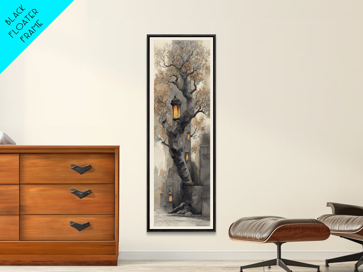 Dwarven Forge with Molten Gold Glow Framed Canvas Print, Fantasy Art, Large Art Print, Living Room Decor, Oil Painting, Mythic, FAN-1x3-54