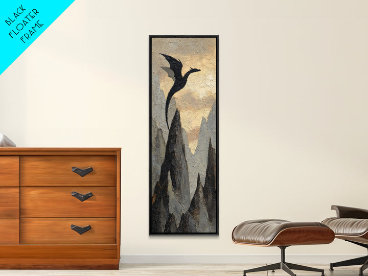 Wizard Tower under a Violet Storm Sky Framed Canvas Print, Fantasy Art, Fantasy, Living Room Decor, Fine Art, Mythic, FAN-1x3-64