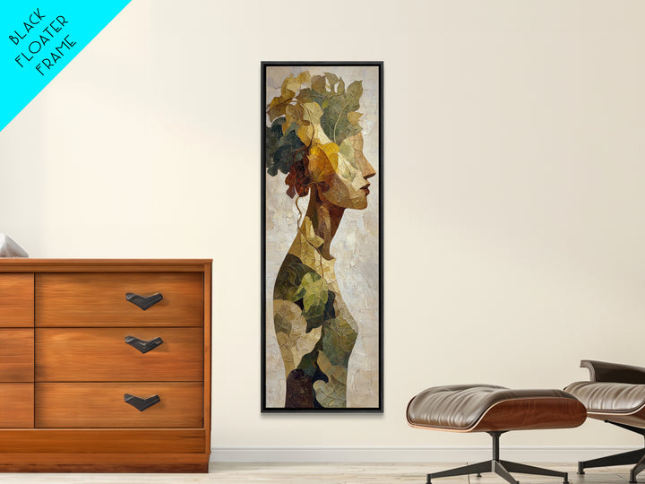 Floating Island with Waterfalls and Ancient Ruins Framed Canvas Print, Fantasy Art, Large Art Print, Living Room Decor, Mythic, FAN-1x3-87
