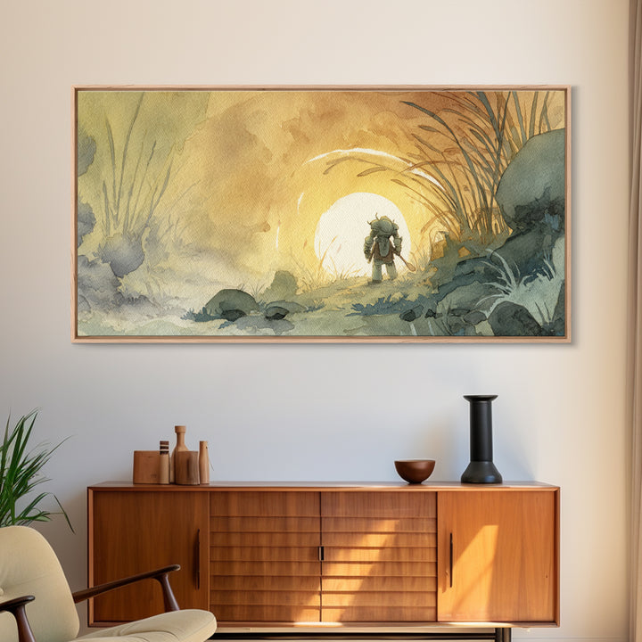 Dragon Soaring Above Jagged Mountain Peaks Canvas Print, Fantasy Art, Wall Art, Living Room Decor, Mythic, Boho Wall Art, FAN-2x1-21
