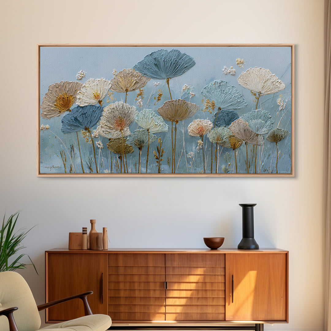 Floating Island with Waterfalls and Ancient Ruins Framed Canvas Print, Fantasy Art, Print, Living Room Decor, Watercolor Art, FAN-2x1-23