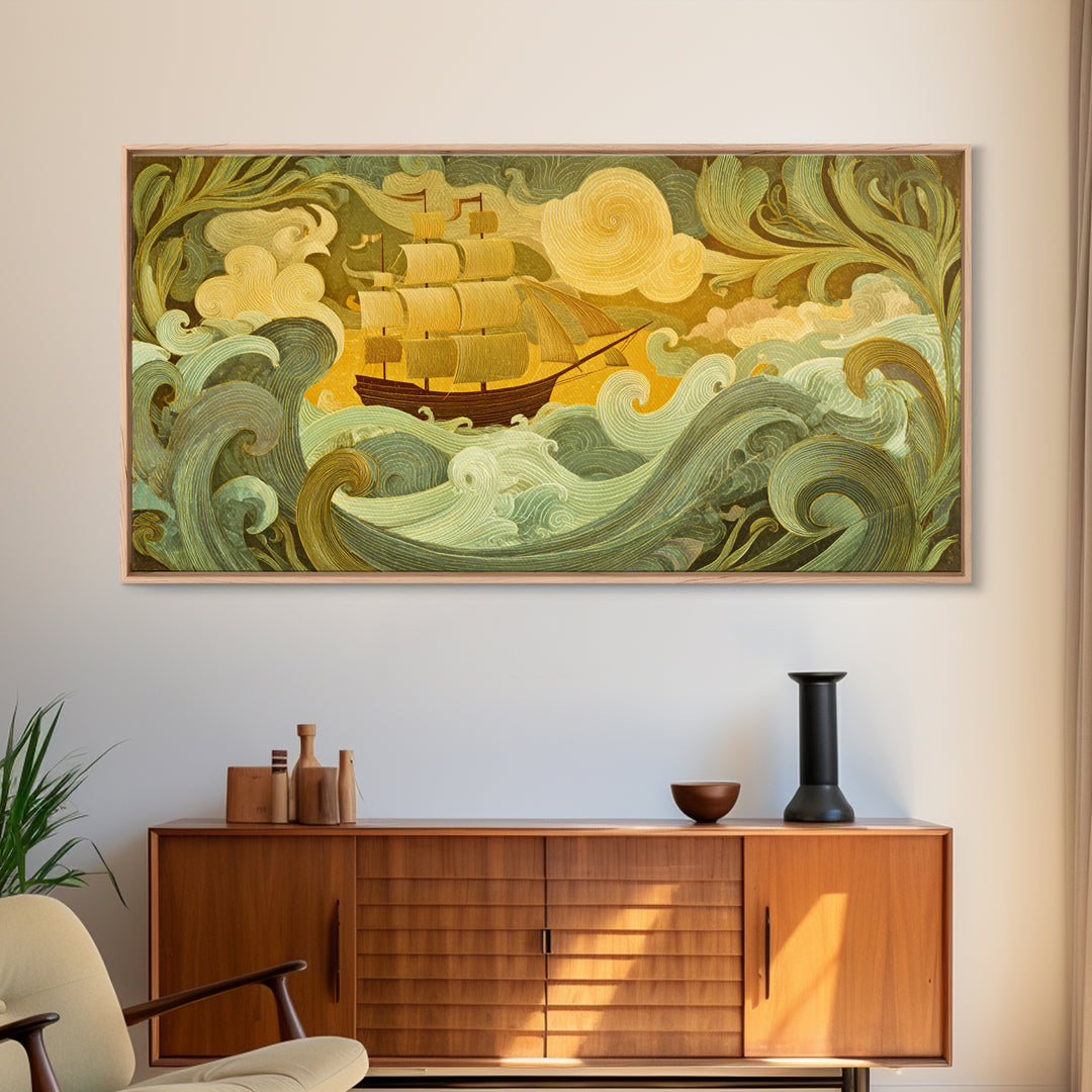 Wizard Tower under a Violet Storm Sky Canvas Print, Fantasy Art, Wall Decor, Living Room Decor, Fine Art, Mythic, Whimsical Art, FAN-2x1-48