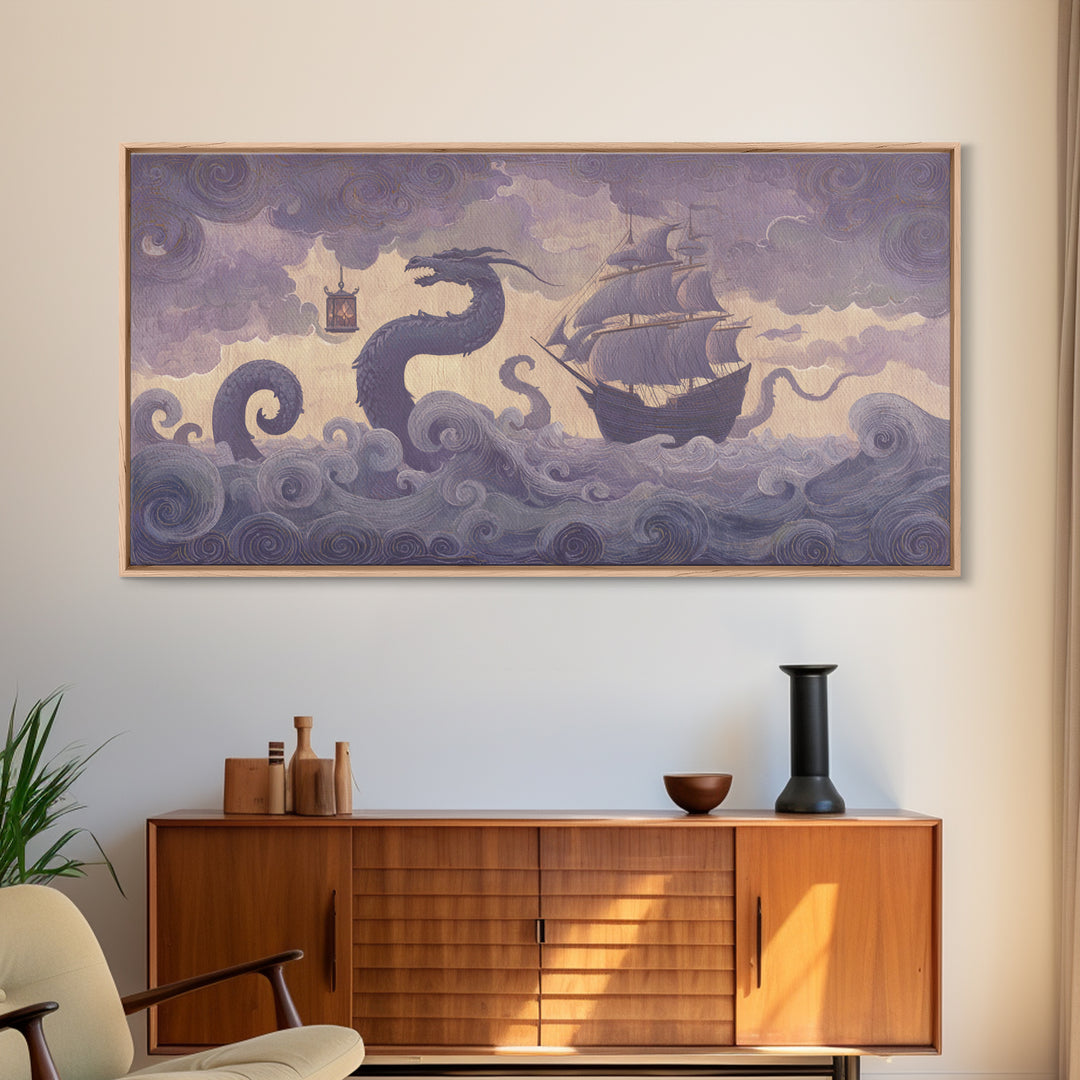 Griffin Perched on a Castle Wall Canvas Print, Fantasy Art, Contemporary Art, Living Room Decor, Mythic, Printable Art, FAN-2x1-54