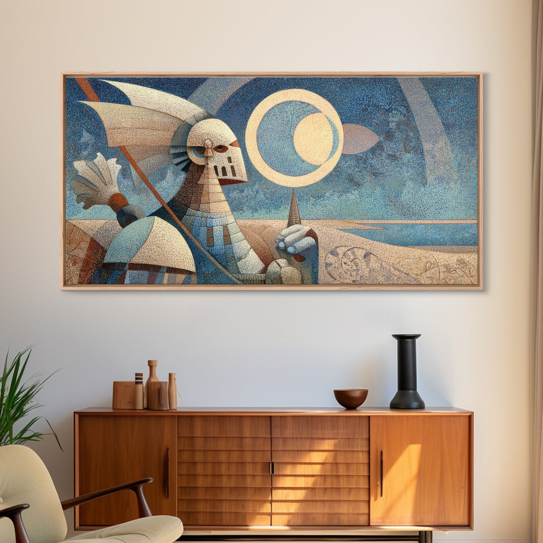 Sea Serpent Beneath a Stormy Ship Silhouette Canvas Print, Fantasy Art, Whimsical Art, Living Room Decor, Fine Art, Mythic, FAN-2x1-63