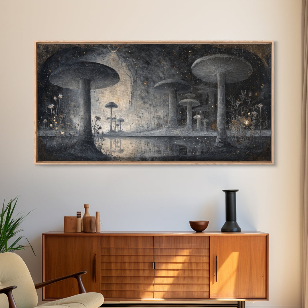 Floating Island with Waterfalls and Ancient Ruins Canvas Print, Fantasy Art, Sensual Fantasy Art, Living Room Decor, Mythic, FAN-2x1-95