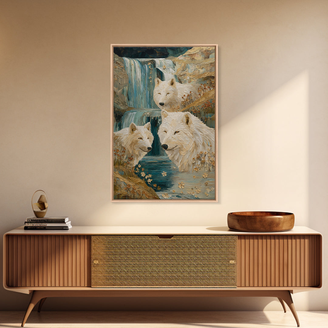 Floating Island with Waterfalls and Ancient Ruins Canvas Print, Fantasy Art, Watercolor Painting, Living Room Decor, Mythic, FAN-2x3-83