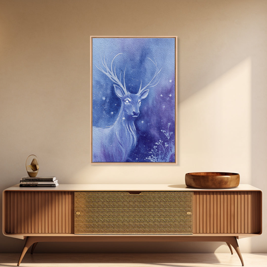 Crystal Cave with Luminous Blue Reflections Canvas Print, Fantasy Art, Print, Living Room Decor, Abstract Art, Mythic, FAN-2x3-86
