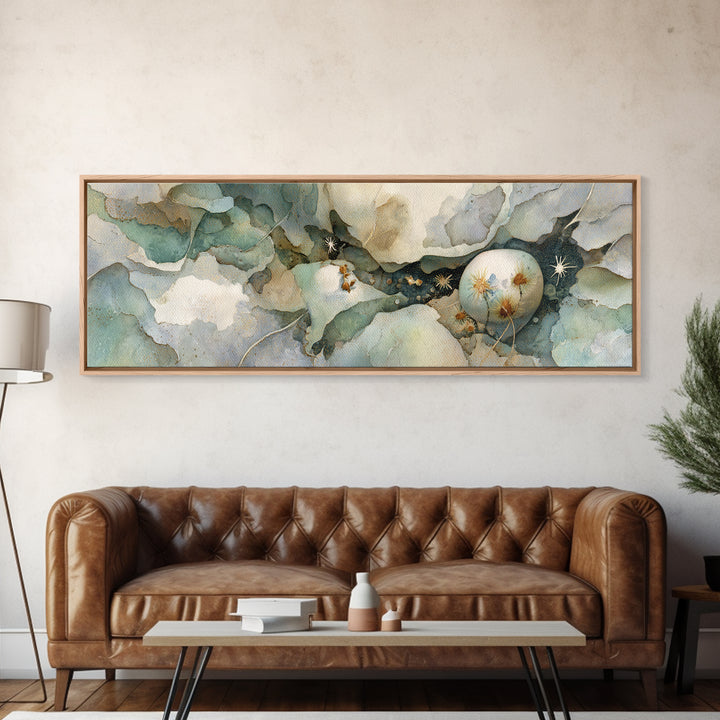 Griffin Perched on a Castle Wall Canvas Print, Fantasy Art, Digital Print, Living Room Decor, Watercolor Art, Mythic, FAN-3x1-26