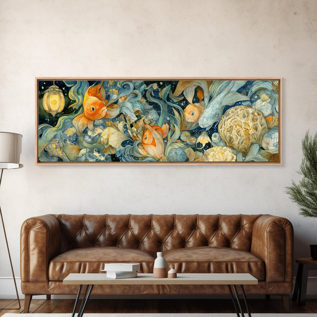 Forest Spirit with Antlers and Glowing Eyes Canvas Print, Fantasy Art, Final Fantasy Art, Living Room Decor, Fine Art, Mythic, FAN-3x1-4