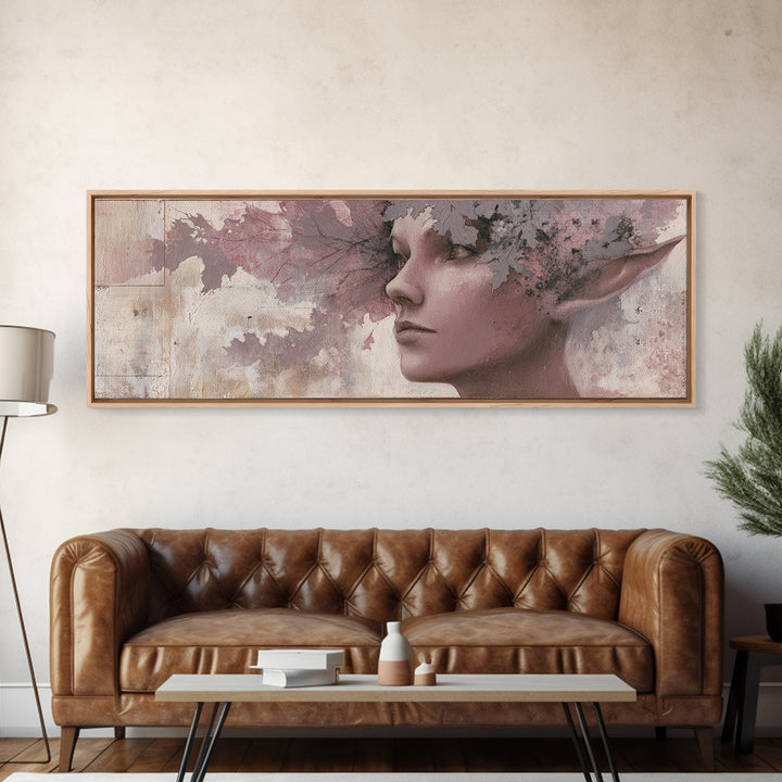 Magic Sword Embedded Framed Canvas Print, Fantasy Art, Painting, Living Room Decor, Fine Art, Mythic, Gothic Art, Landscape, FAN-3x1-51