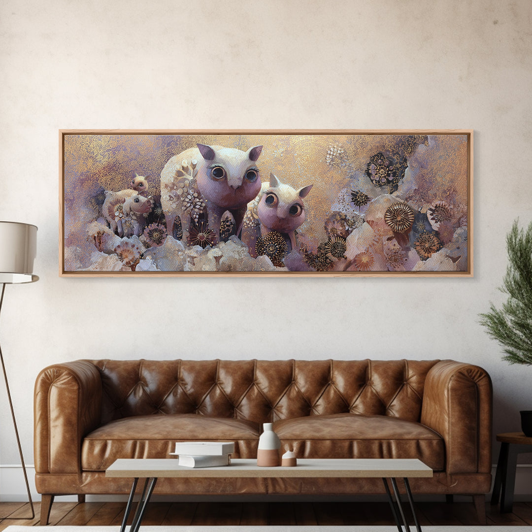 Floating Island with Waterfalls and Ancient Ruins Canvas Print, Fantasy Art, Room Decor, Living Room Decor, Fine Art, Mythic, FAN-3x1-91