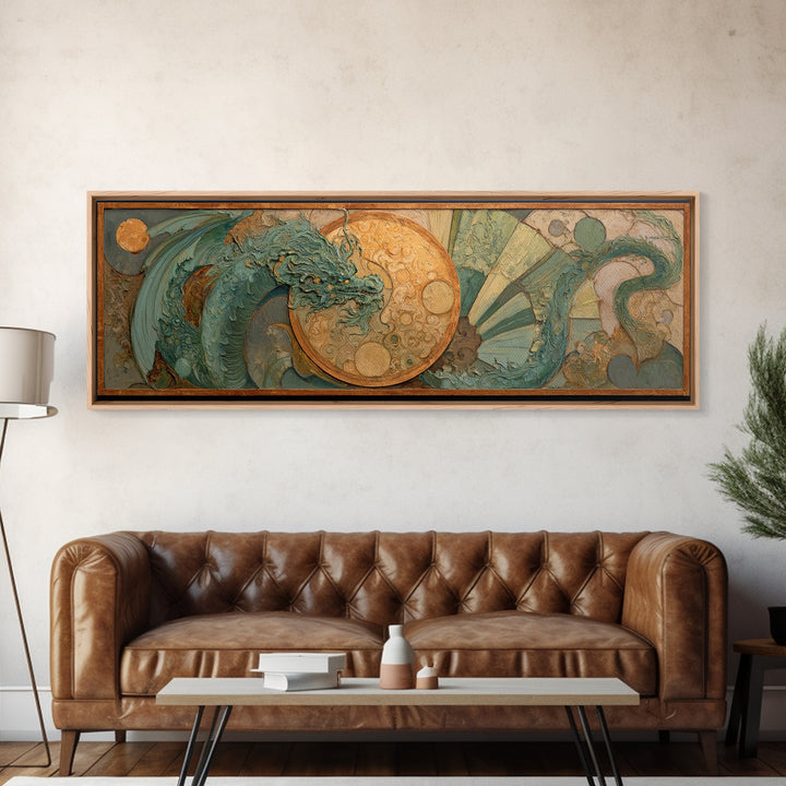 Mermaid Lagoon with Bioluminescent Water Canvas Print, Fantasy Art, Neutral Decor, Living Room Decor, Fine Art, Mythic, FAN-3x1-96