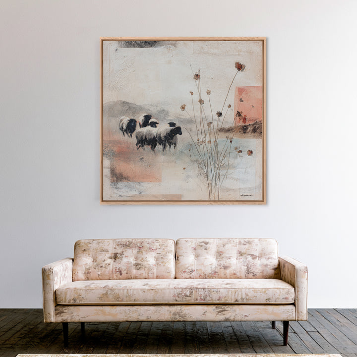 Rustic Barn in Golden Field Light Canvas Print, Farmhouse Art, Landscape Painting, Farmhouse Decor, Fine Art, Harvest, FAR-1x1-26