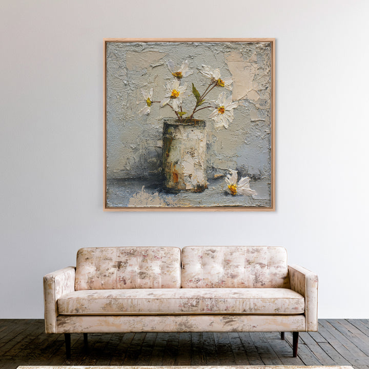 Sunflowers in a Galvanized Metal Bucket Canvas Print, Farmhouse Art, Digital Wall Art, Farmhouse Decor, Fine Art, Harvest, FAR-1x1-3