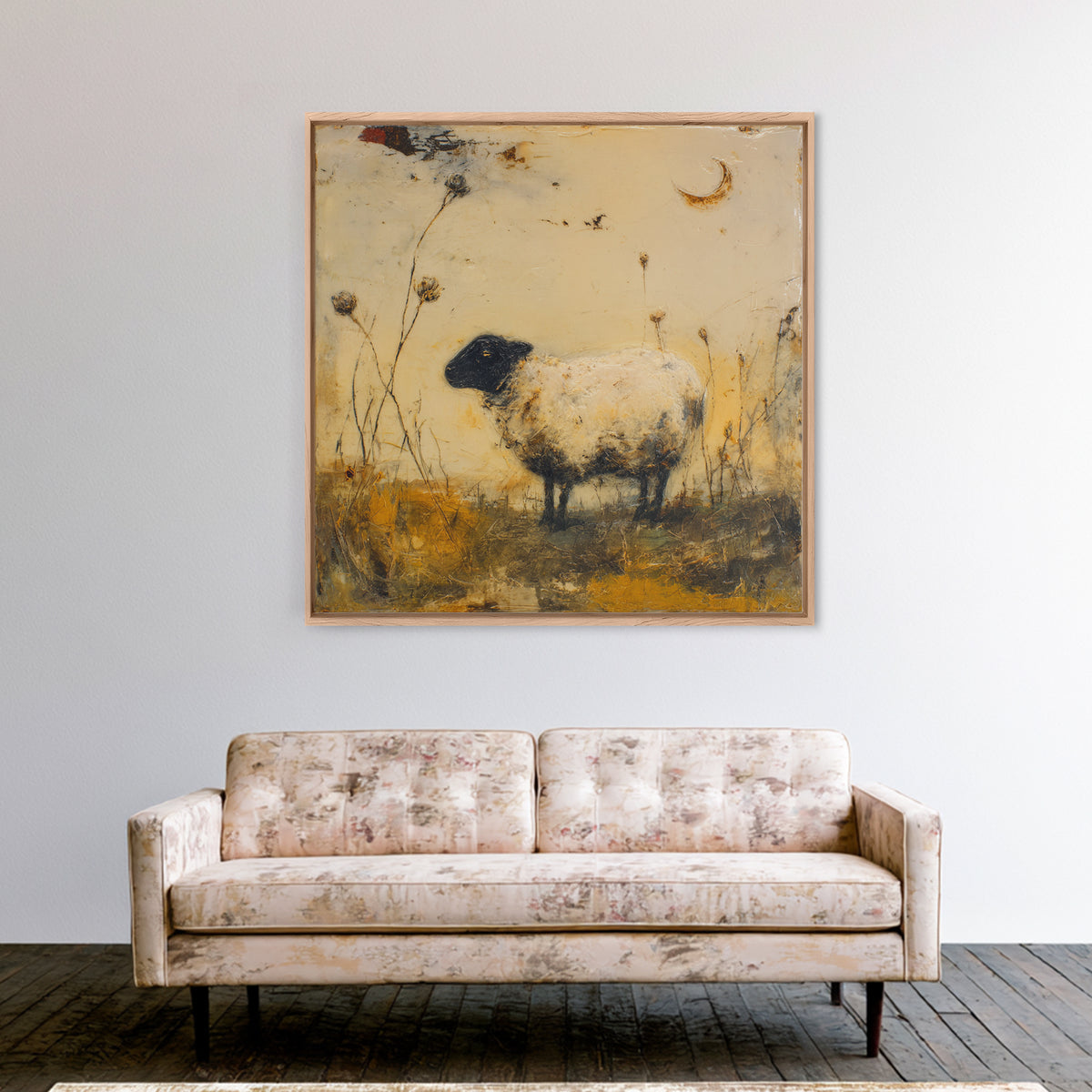 Rustic Barn in Golden Field Light Canvas Print, Farmhouse Art, Landscape Painting, Farmhouse Decor, Fine Art, Harvest, FAR-1x1-50