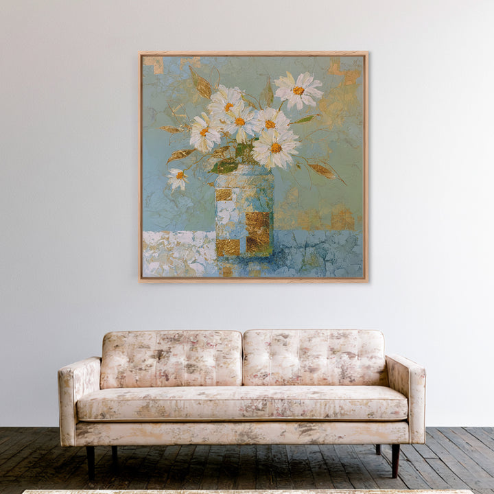 Farm Dog Lying Beside Weathered Boots Framed Canvas Print, Farmhouse Art, Statement Artwork, Farmhouse Decor, Abstract Art, FAR-1x1-57