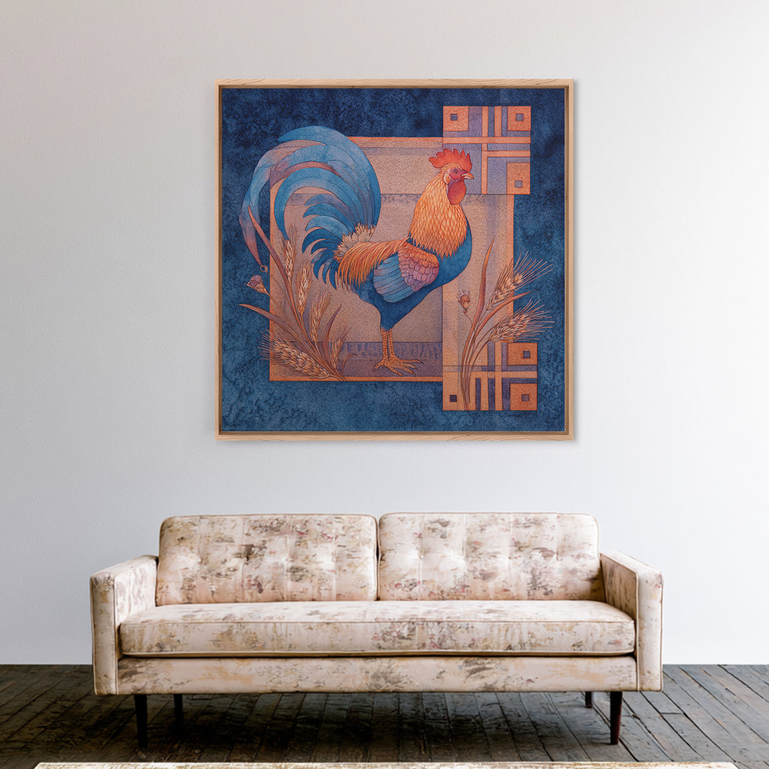 Pumpkins Stacked on a Wooden Crate Framed Canvas Print, Farmhouse Art, Botanical Art, Farmhouse Decor, Oil Painting, Harvest, FAR-1x1-61