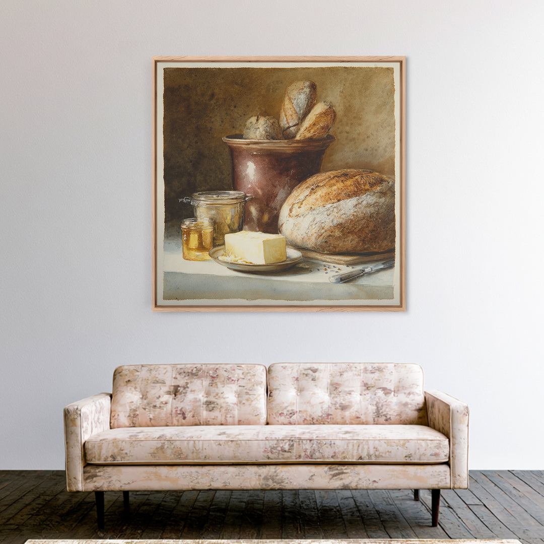 Old Milk Can Framed Canvas Print, Farmhouse Art, Gallery Wall, Farmhouse Decor, Abstract Art, Harvest, Art Print, Room Decor, FAR-1x1-84
