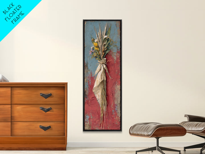 Wheat Bundle Tied Canvas Print, Farmhouse Art, Botanical Prints, Farmhouse Decor, Fine Art, Harvest, Statement Artwork, FAR-1x3-22