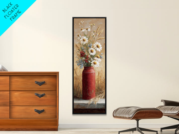 Old Milk Can Framed Canvas Print, Farmhouse Art, Art Print, Farmhouse Decor, Fine Art, Harvest, Digital Art, Printable Wall Art, FAR-1x3-24