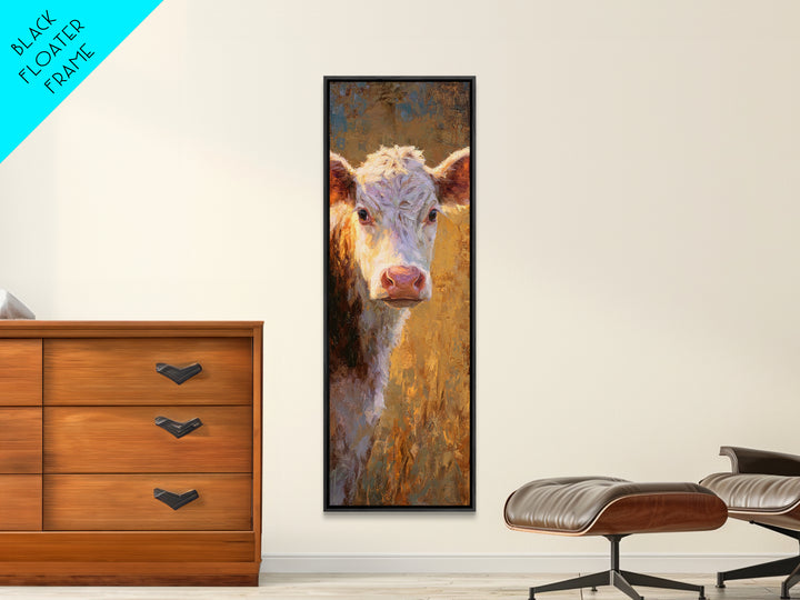 White Cow Portrait Canvas Print, Farmhouse Art, Statement Artwork, Farmhouse Decor, Fine Art, Harvest, Digital Prints, FAR-1x3-37