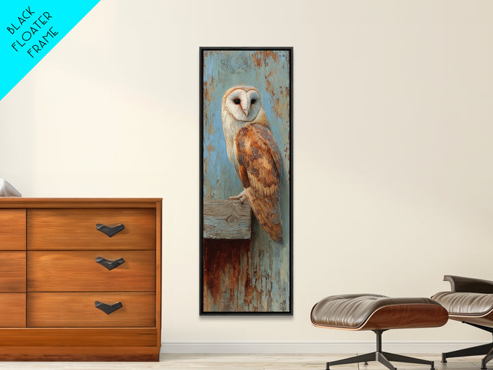 Barn Owl Perched on Aged Wood Canvas Print, Farmhouse Art, Printable Art, Farmhouse Decor, Harvest, Landscape Painting, FAR-1x3-59