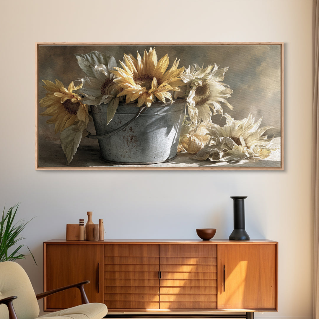 Fresh Bread Honey and Butter Still Life Framed Canvas Print, Farmhouse Art, Statement Artwork, Farmhouse Decor, Harvest, FAR-2x1-20