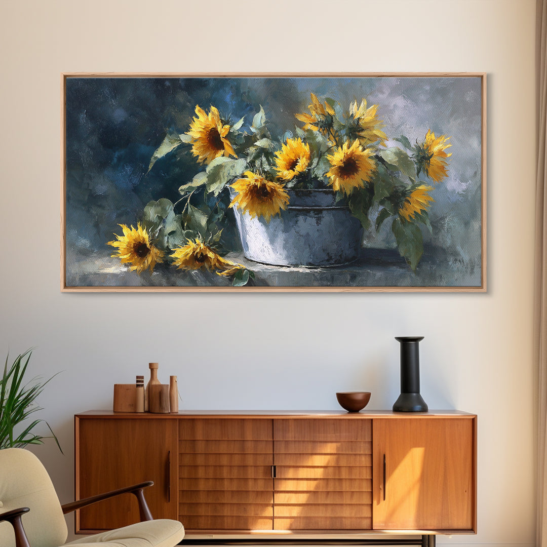 Fresh Bread Honey and Butter Still Life Framed Canvas Print, Farmhouse Art, Farmhouse Decor, Oil Painting, Harvest, FAR-2x1-92