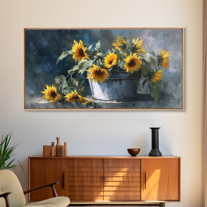 Fresh Bread Honey and Butter Still Life Framed Canvas Print, Farmhouse Art, Farmhouse Decor, Oil Painting, Harvest, FAR-2x1-92