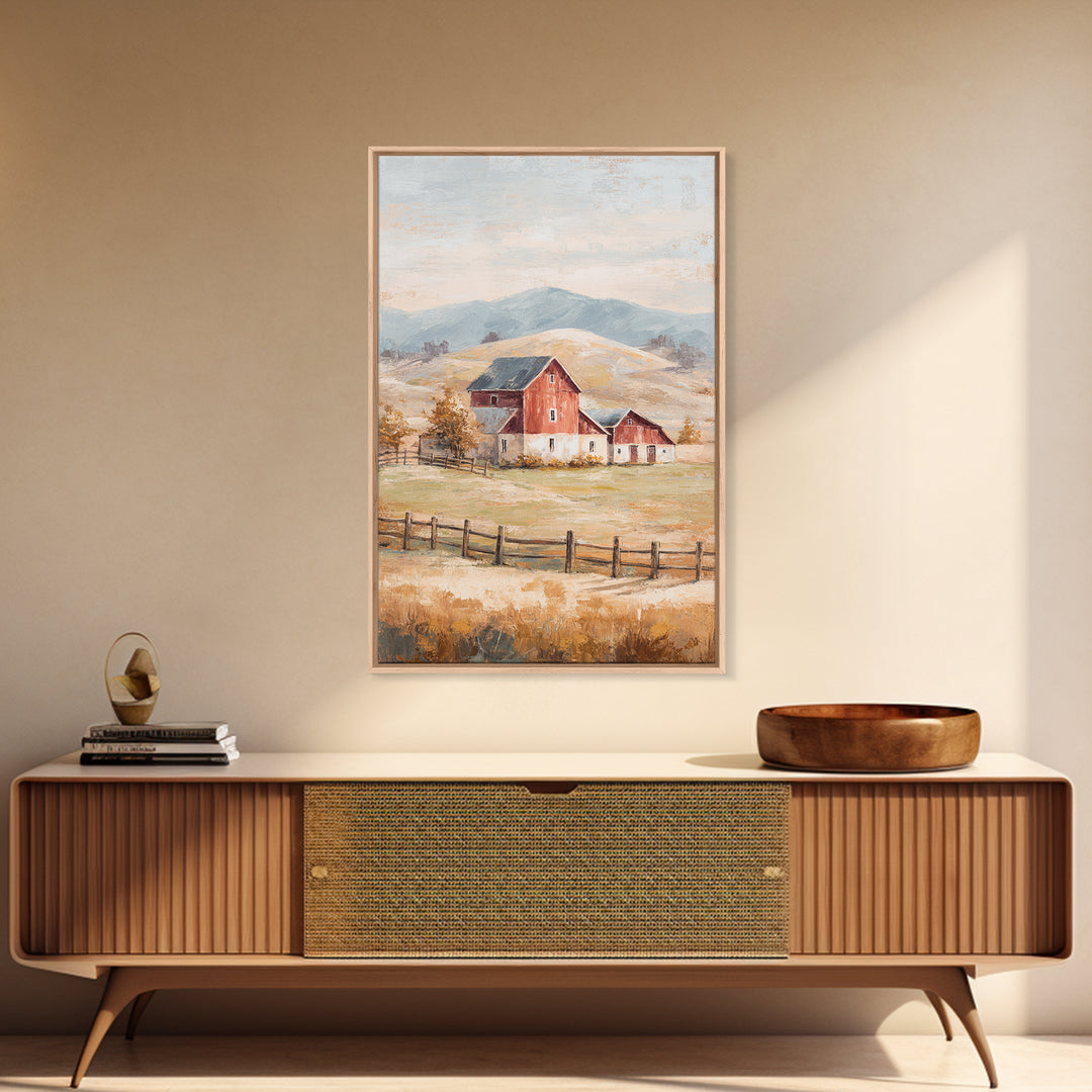 Country Landscape with Fence and Rolling Hills Canvas Print, Farmhouse Art, Printable Wall Art, Farmhouse Decor, Harvest, FAR-2x3-94