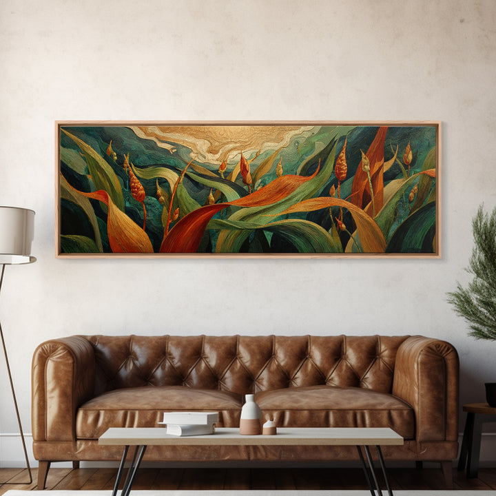Cornfield under a Dramatic Summer Sky Canvas Print, Farmhouse Art, Downloadable Art, Farmhouse Decor, Fine Art, Harvest, FAR-3x1-14