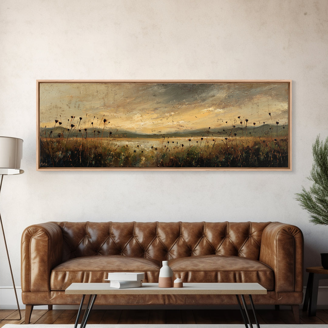 Wheat Bundle Tied Framed Canvas Print, Farmhouse Art, Digital Prints, Farmhouse Decor, Fine Art, Harvest, Watercolor Painting, FAR-3x1-2