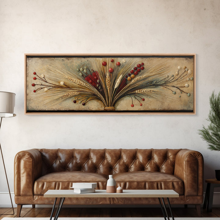Pumpkins Stacked on a Wooden Crate Framed Canvas Print, Farmhouse Art, Black Wall Art, Farmhouse Decor, Fine Art, Harvest, FAR-3x1-53