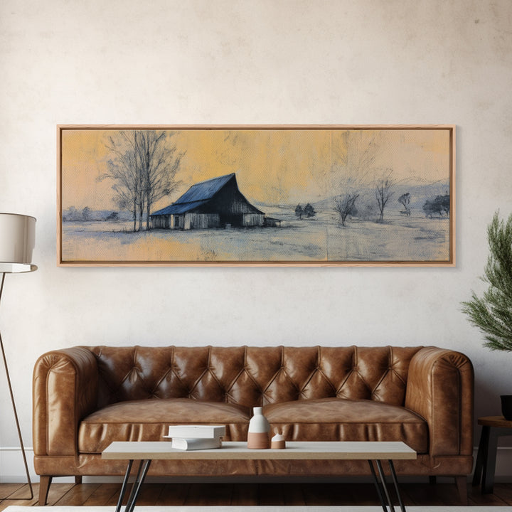 Windmill Silhouette at Sunset Framed Canvas Print, Farmhouse Art, Farmhouse Wall Decor, Farmhouse Decor, Fine Art, Harvest, FAR-3x1-57