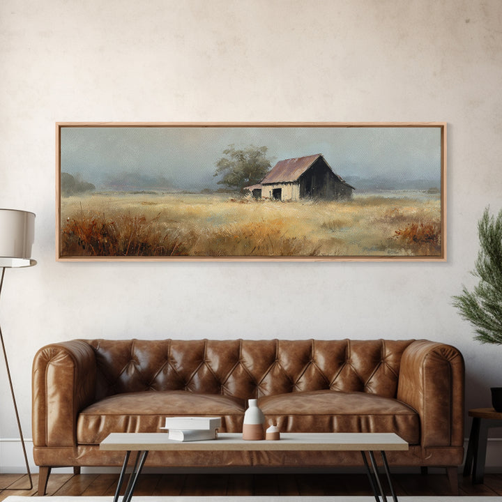 Barn Owl Perched on Aged Wood Framed Canvas Print, Farmhouse Art, Room Decor, Farmhouse Decor, Fine Art, Harvest, FAR-3x1-63