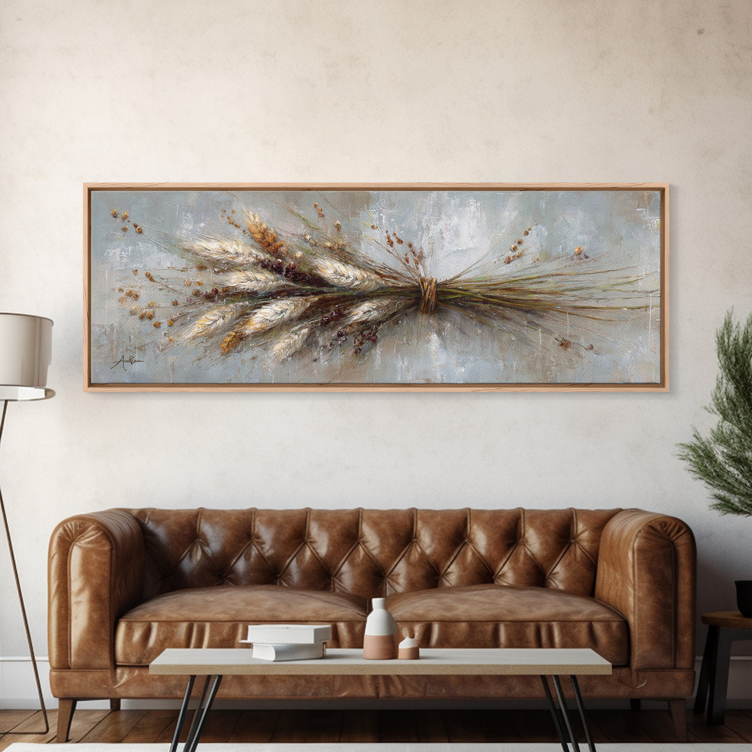 Rustic Pear Still Life on Plank Wood Canvas Print, Farmhouse Art, Art Prints, Farmhouse Decor, Harvest, Sage Green Wall Art, FAR-3x1-83