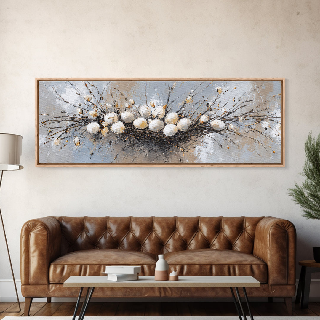 Fresh Bread Honey and Butter Still Life Canvas Print, Farmhouse Art, Minimalist Decor, Farmhouse Decor, Oil Painting, Harvest, FAR-3x1-88