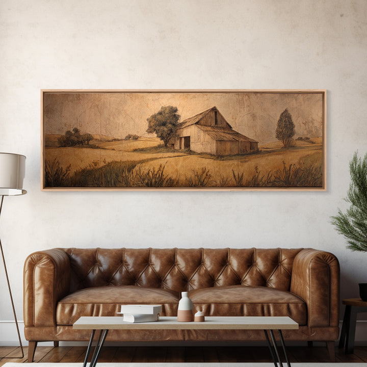 Windmill Silhouette at Sunset Framed Canvas Print, Farmhouse Art, Digital Wall Art, Farmhouse Decor, Fine Art, Harvest, FAR-3x1-9