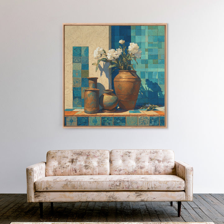 Antique Copper Pot and Flowers Still Life Canvas Print, French Country Art, French Country Decor, Farmhouse Decor, Country, FCA-1x1-72