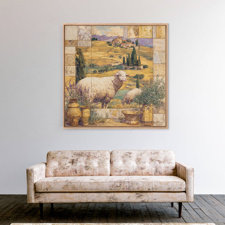 Pastoral Sheep in Rolling Countryside Canvas Print, French Country Art, Farmhouse Wall Art, Farmhouse Decor, Fine Art, Country, FCA-1x1-86