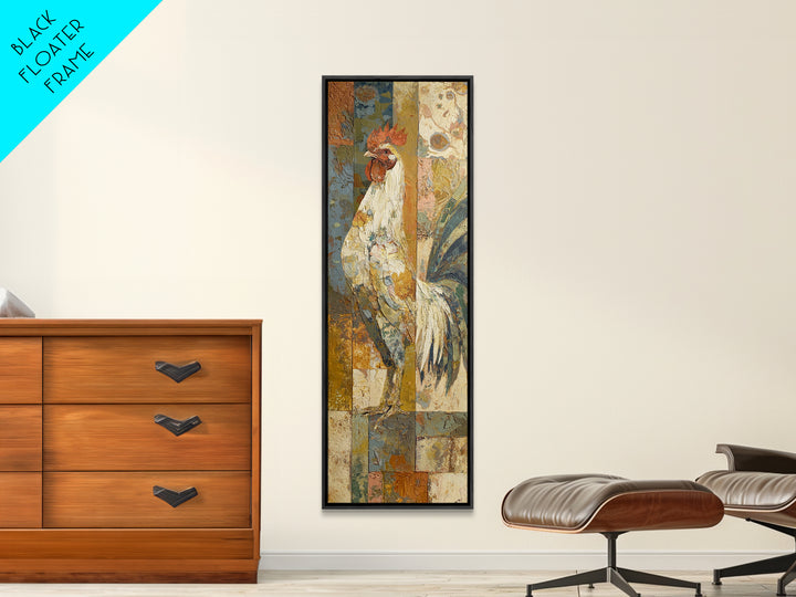 Rooster Portrait in Rustic French Palette Canvas Print, French Country Art, Botanical Prints, Farmhouse Decor, Country, FCA-1x3-38