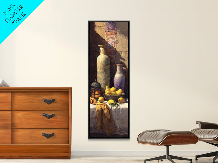 Pear Still Life on Linen Tablecloth Canvas Print, French Country Art, Wall Decor, Farmhouse Decor, Fine Art, Country, FCA-1x3-40
