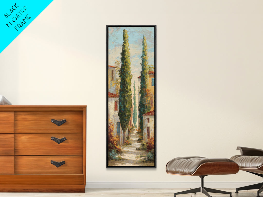 Country Lane Lined Canvas Print, French Country Art, Statement Artwork, Farmhouse Decor, Fine Art, Country, Digital Art, FCA-1x3-59