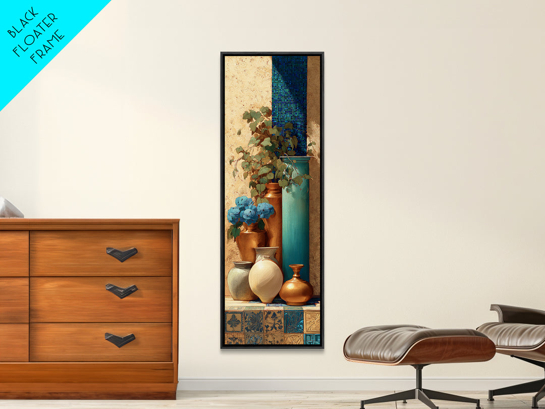 Antique Copper Pot and Flowers Still Life Canvas Print, French Country Art, Gallery Decor, Farmhouse Decor, Fine Art, Country, FCA-1x3-60
