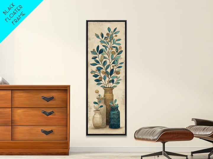 Olive Branch Wreath on Cream Ground Canvas Print, French Country Art, Landscape Painting, Farmhouse Decor, Fine Art, Country, FCA-1x3-82