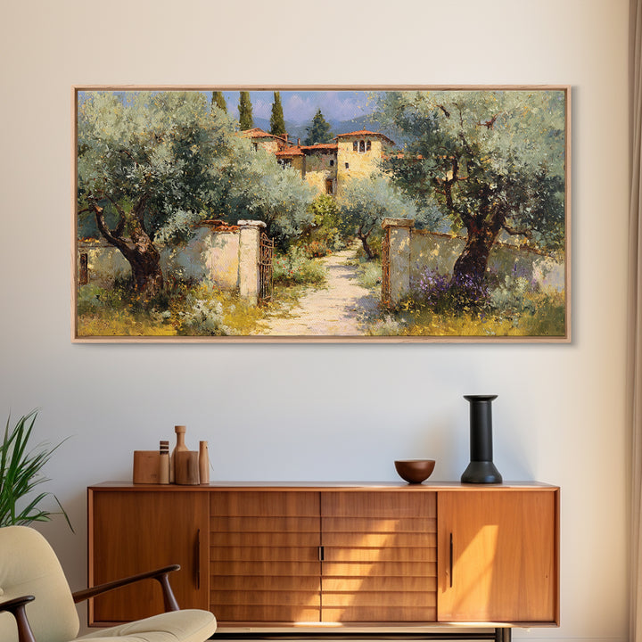 Sunlit Provence Olive Grove Canvas Print, French Country Art, Luxury Decor, Farmhouse Decor, Fine Art, Country, Oil Painting, FCA-2x1-49